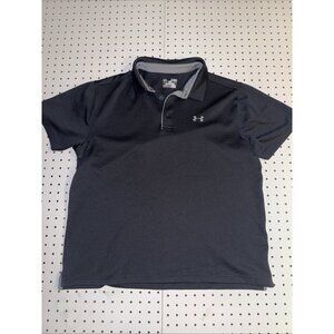 Under Armour Men’s XL HeatGear Short Sleeve Sweatshirt Polo Black